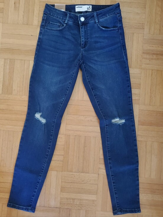 Garage Denim - Garage Mid-Rise Ripped Skinny Jeans NWT - Dark Blue -